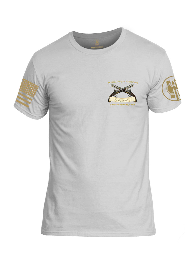 Battleraddle Military Police Honor Bound 357 MP CO Brass Sleeve Print Mens Cotton Crew Neck T Shirt