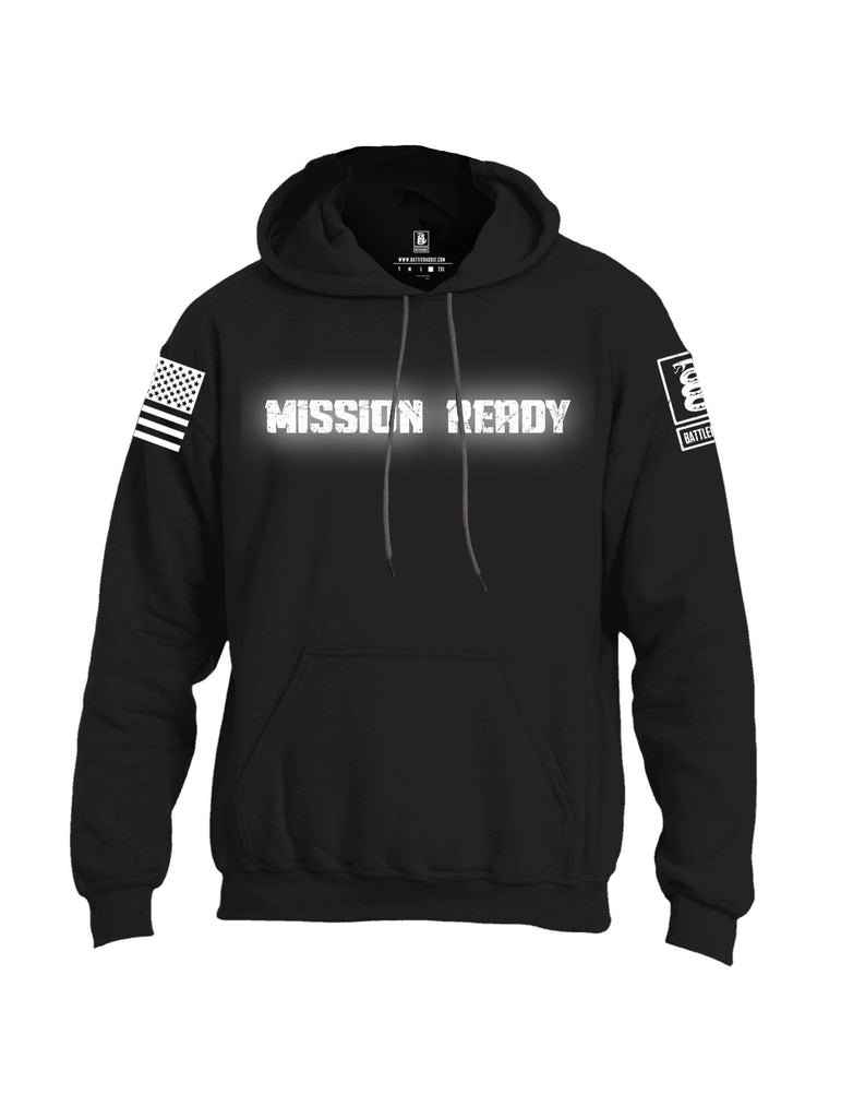 Battleraddle Mission Ready White Sleeve Print Mens Blended Hoodie With Pockets
