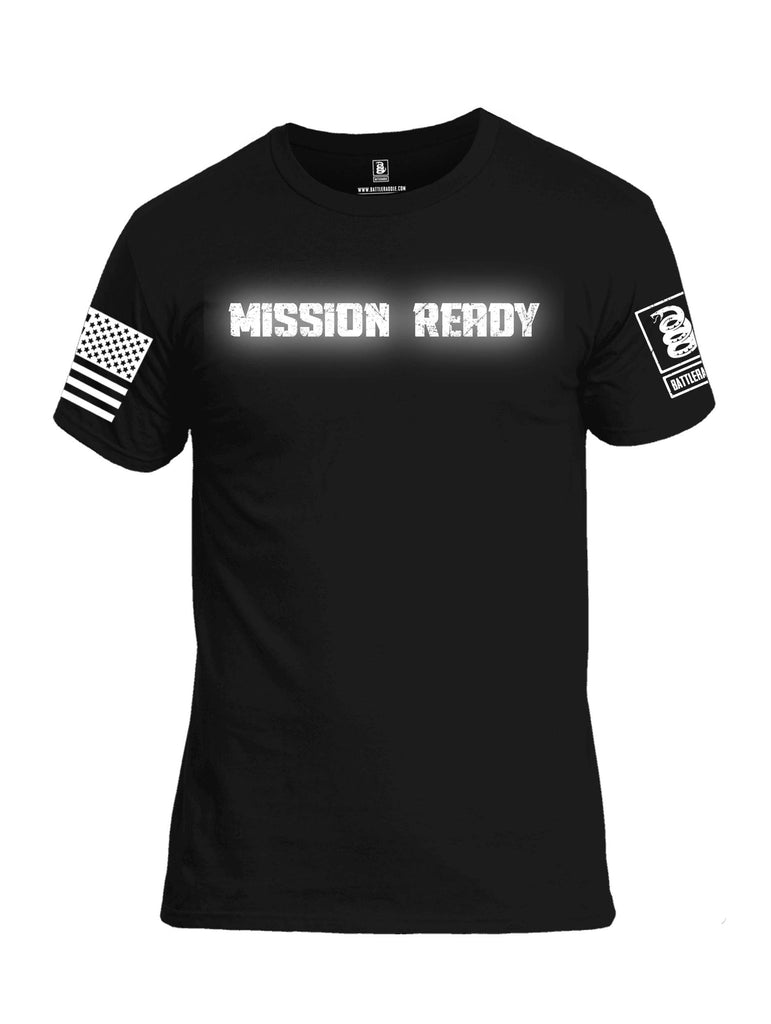 Battleraddle Mission Ready White Sleeve Print Mens 100% Battlefit Polyester Crew Neck T Shirt