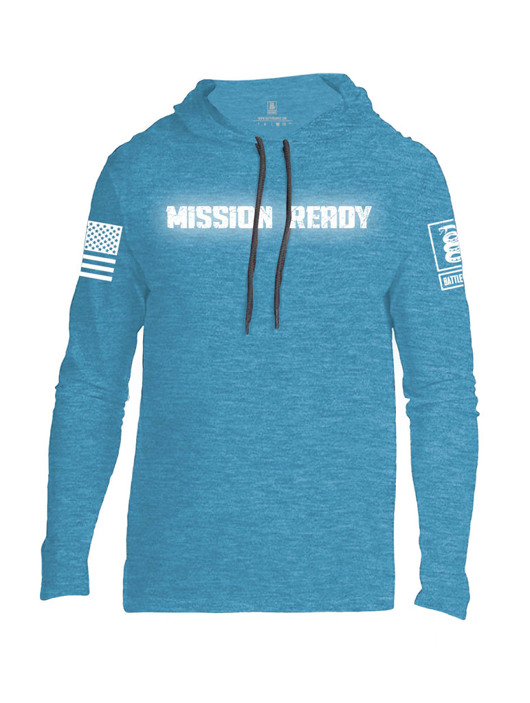 Battleraddle Mission Ready White Sleeve Print Mens Thin Cotton Lightweight Hoodie