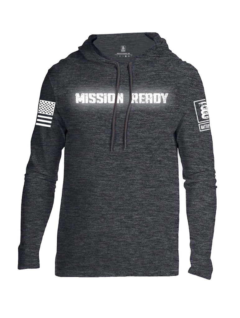 Battleraddle Mission Ready White Sleeve Print Mens Thin Cotton Lightweight Hoodie