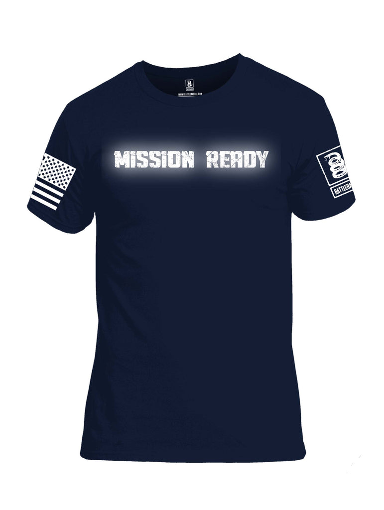 Battleraddle Mission Ready White Sleeve Print Mens 100% Battlefit Polyester Crew Neck T Shirt