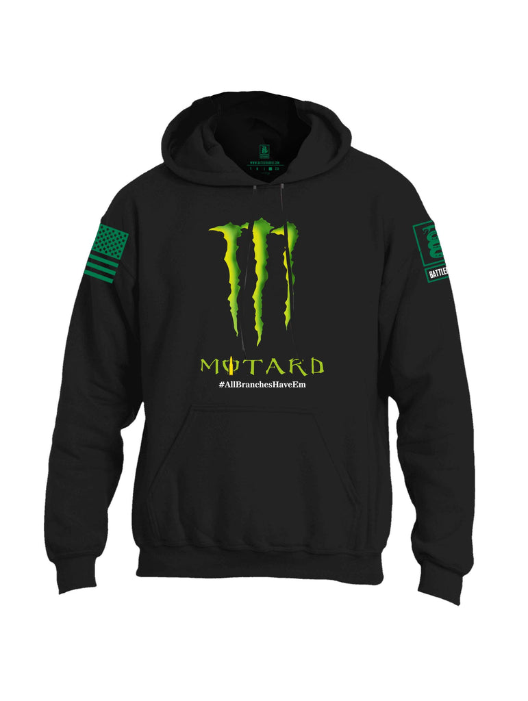 Battleraddle Motard #AllBranchesHaveEm Green Sleeve Print Mens Blended Hoodie With Pockets