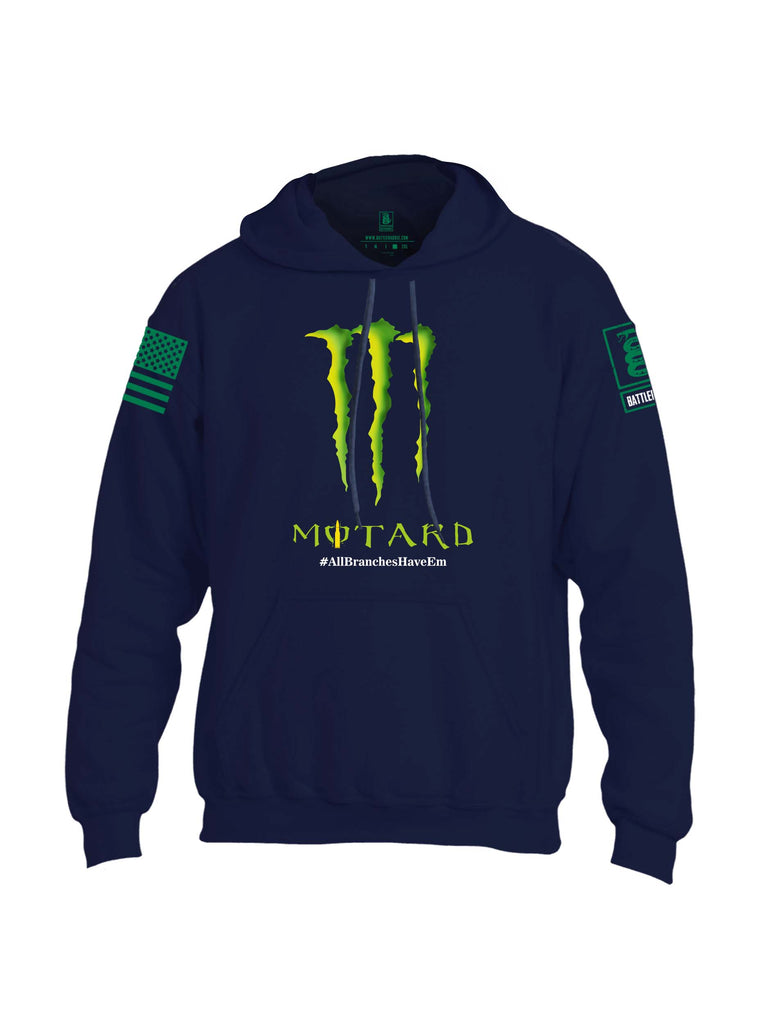 Battleraddle Motard #AllBranchesHaveEm Green Sleeve Print Mens Blended Hoodie With Pockets