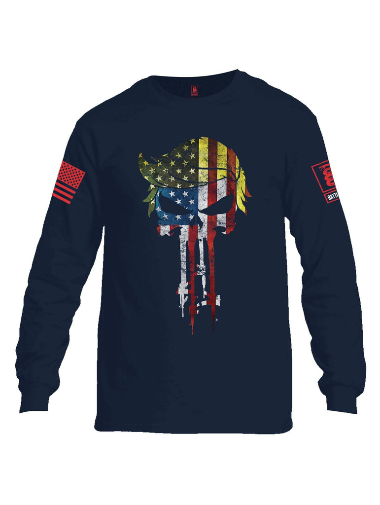 Battleraddle Mr. President Expounder USA Flag Red Sleeve Print Mens Cotton Long Sleeve Crew Neck T Shirt shirt|custom|veterans|Men-Long Sleeves Crewneck Shirt