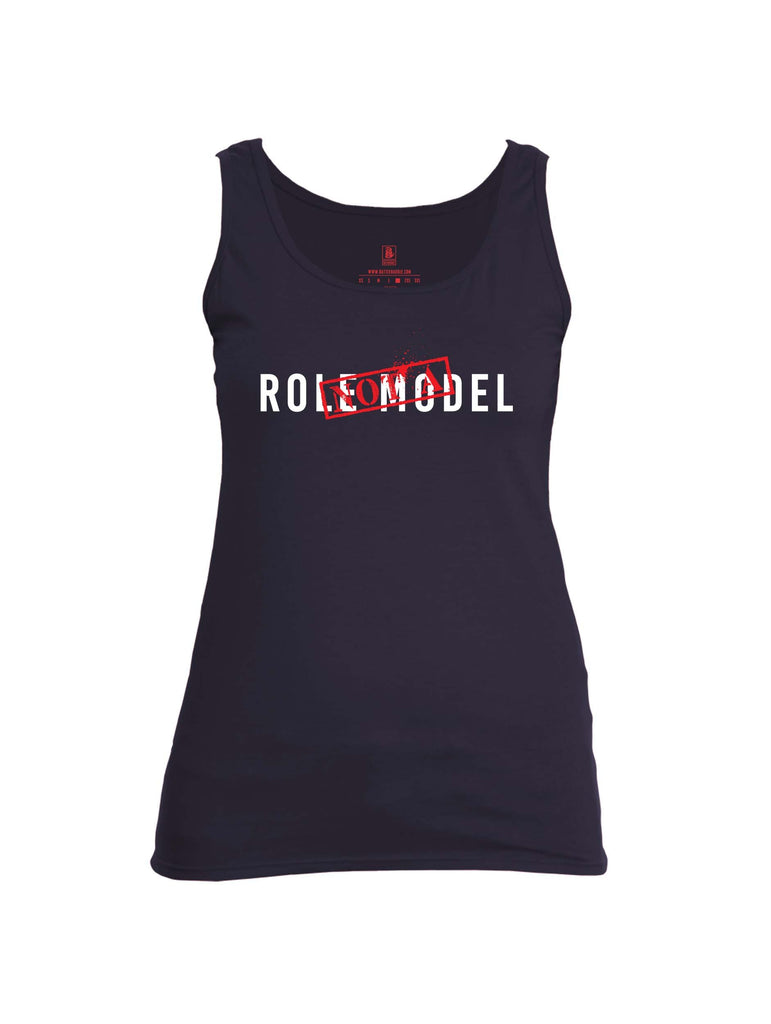 Battleraddle Not A Role Model Red Sleeve Print Womens Cotton Tank Top
