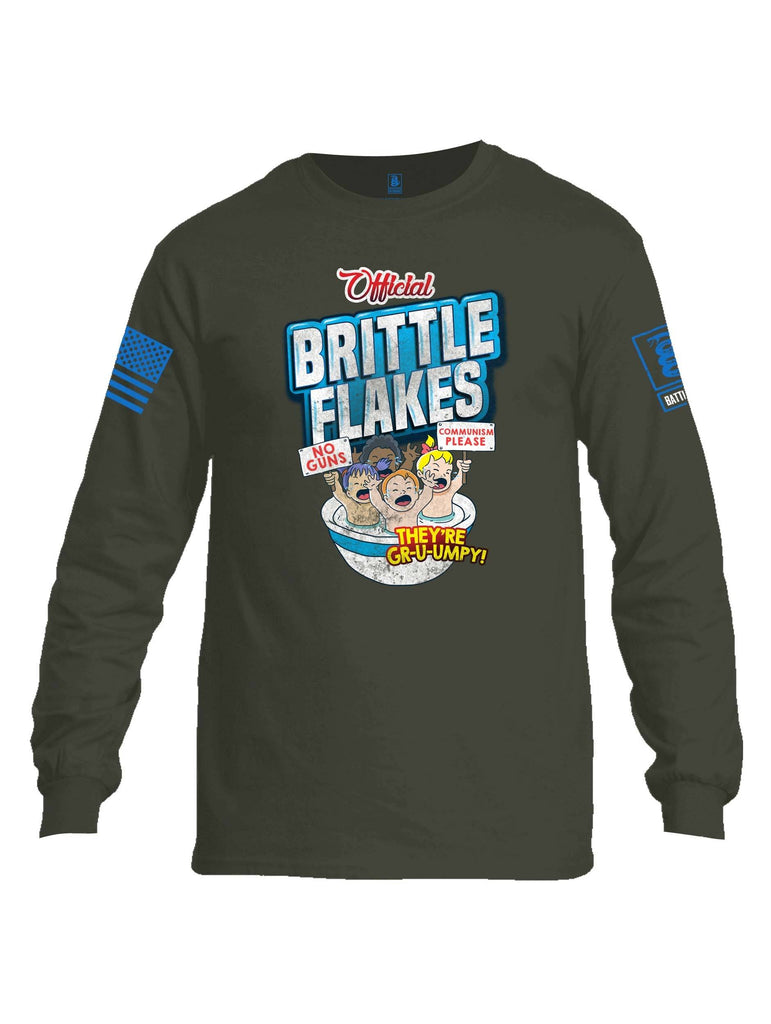Battleraddle Official Brittle Flakes No Guns Communism Please Theyre Grumpy Blue Sleeve Print Mens Cotton Long Sleeve Crew Neck T Shirt shirt|custom|veterans|Men-Long Sleeves Crewneck Shirt