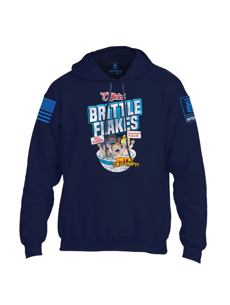 Battleraddle Official Brittle Flakes No Guns Communism Please They're Grumpy Blue Sleeve Print Mens Blended Hoodie With Pockets
