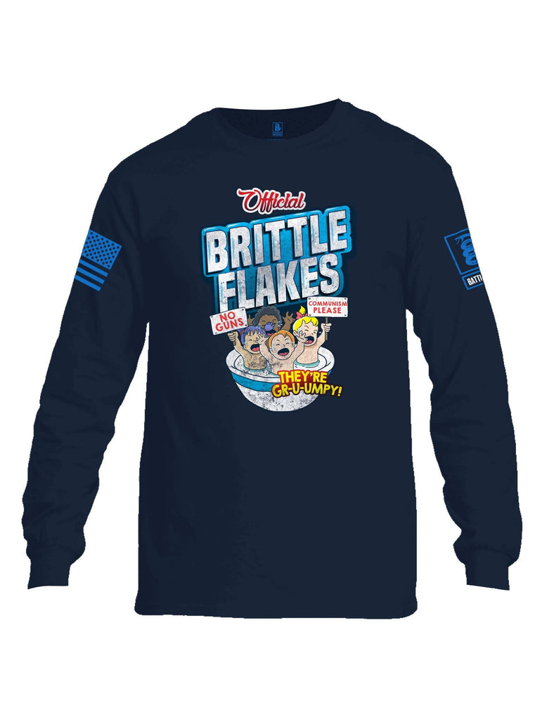 Battleraddle Official Brittle Flakes No Guns Communism Please Theyre Grumpy Blue Sleeve Print Mens Cotton Long Sleeve Crew Neck T Shirt shirt|custom|veterans|Men-Long Sleeves Crewneck Shirt