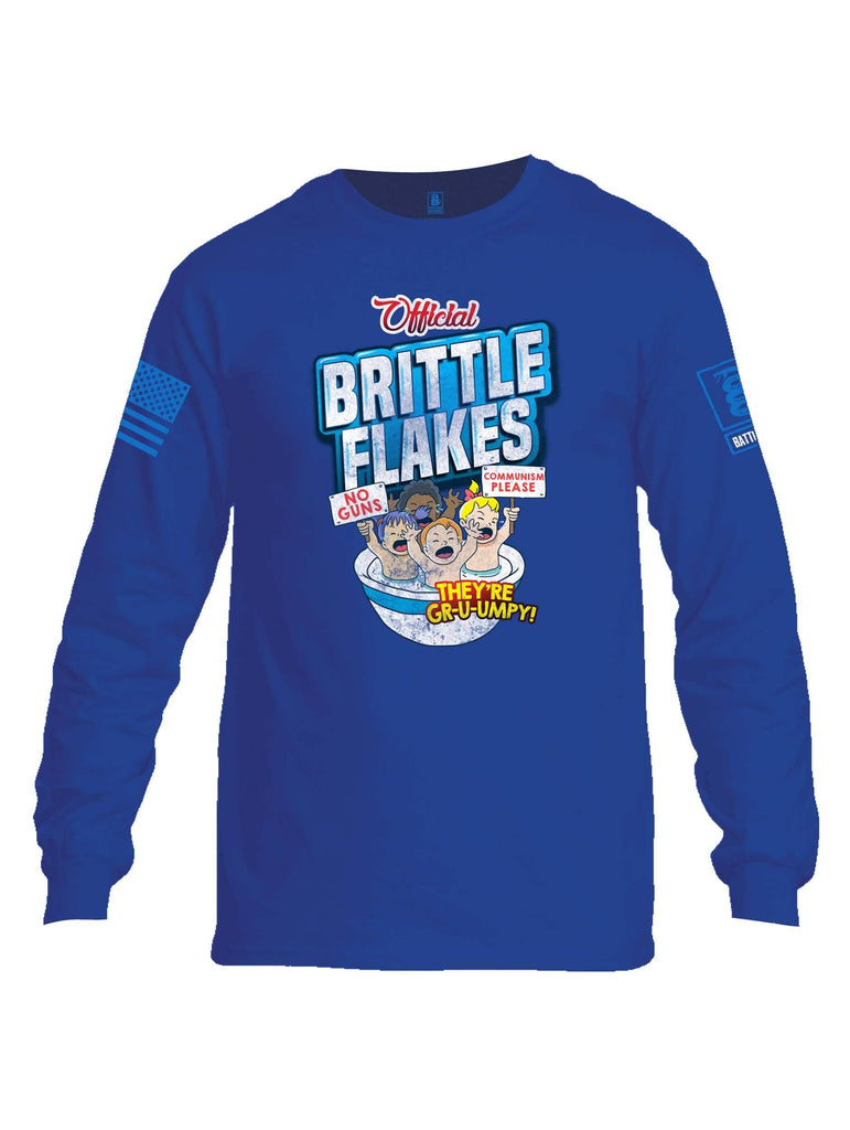 Battleraddle Official Brittle Flakes No Guns Communism Please Theyre Grumpy Blue Sleeve Print Mens Cotton Long Sleeve Crew Neck T Shirt shirt|custom|veterans|Men-Long Sleeves Crewneck Shirt