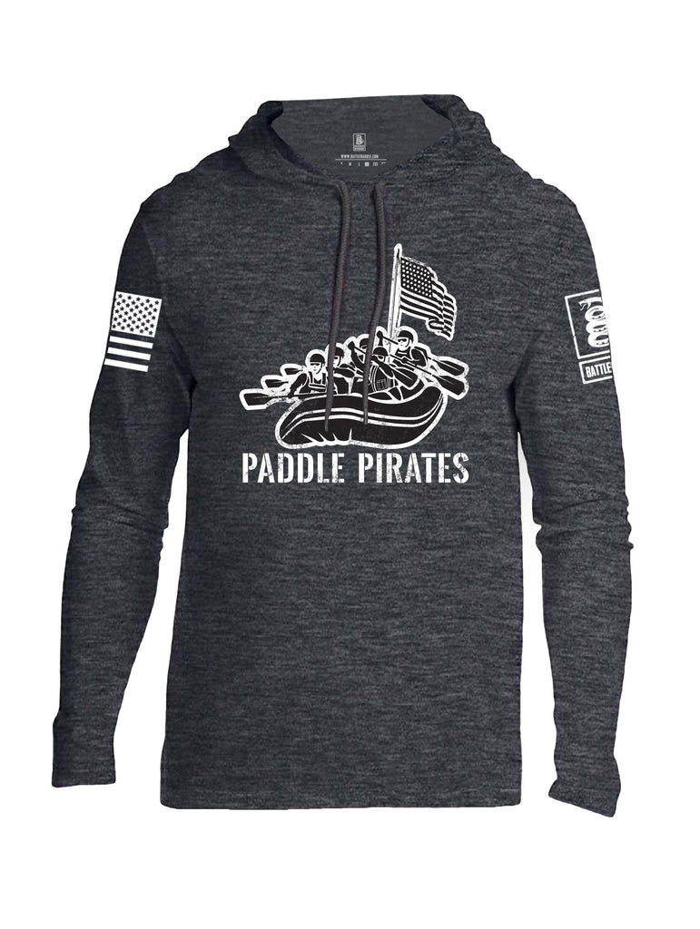 Battleraddle Paddle Pirates Grey Sleeve Print Mens Thin Cotton Lightweight Hoodie