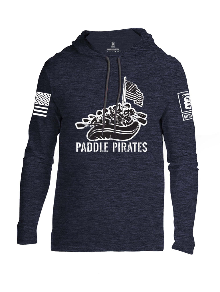 Battleraddle Paddle Pirates Grey Sleeve Print Mens Thin Cotton Lightweight Hoodie