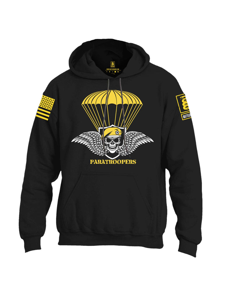 Battleraddle Paratroopers Yellow Sleeve Print Mens Blended Hoodie With Pockets