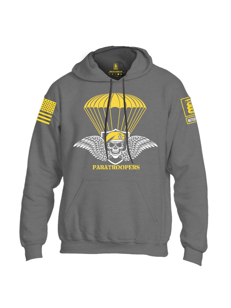 Battleraddle Paratroopers Yellow Sleeve Print Mens Blended Hoodie With Pockets