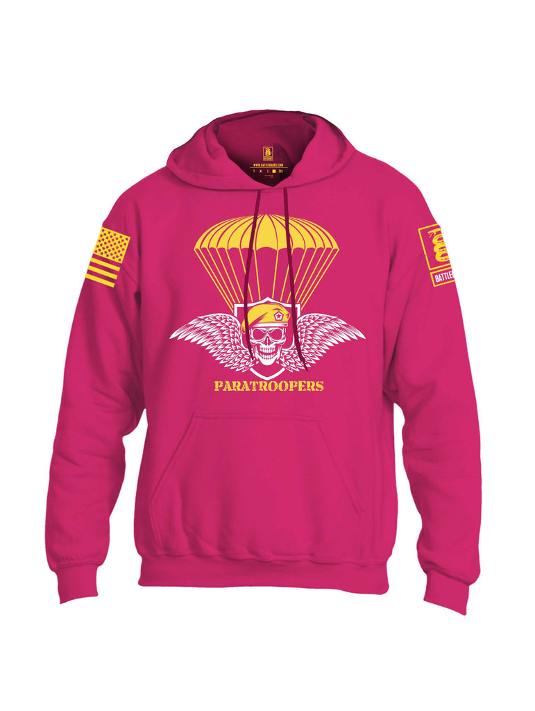 Battleraddle Paratroopers Yellow Sleeve Print Mens Blended Hoodie With Pockets