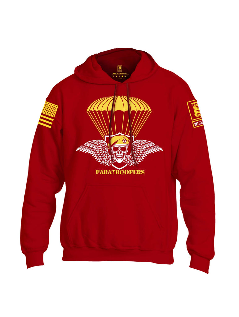Battleraddle Paratroopers Yellow Sleeve Print Mens Blended Hoodie With Pockets