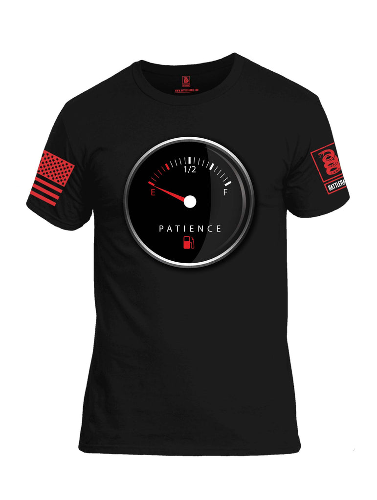 Battleraddle Patience Gauge Red Sleeve Print Mens 100% Battlefit Polyester Crew Neck T Shirt