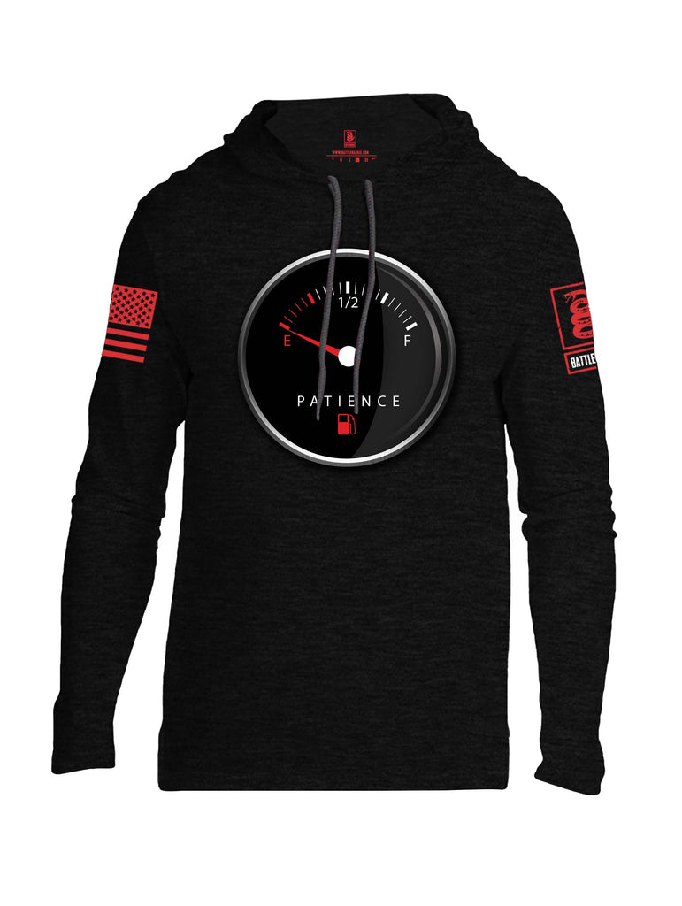 Battleraddle Patience Gauge Red Sleeve Print Mens Thin Cotton Lightweight Hoodie