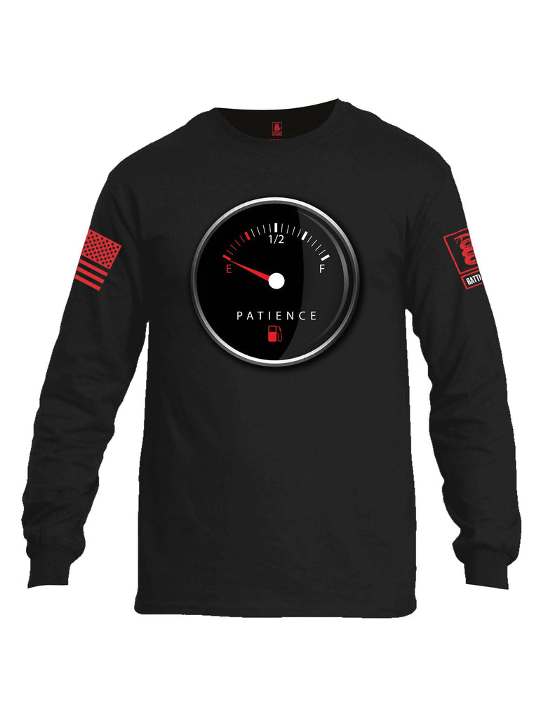 Battleraddle Patience Gauge Red Sleeve Print Mens Cotton Long Sleeve Crew Neck T Shirt