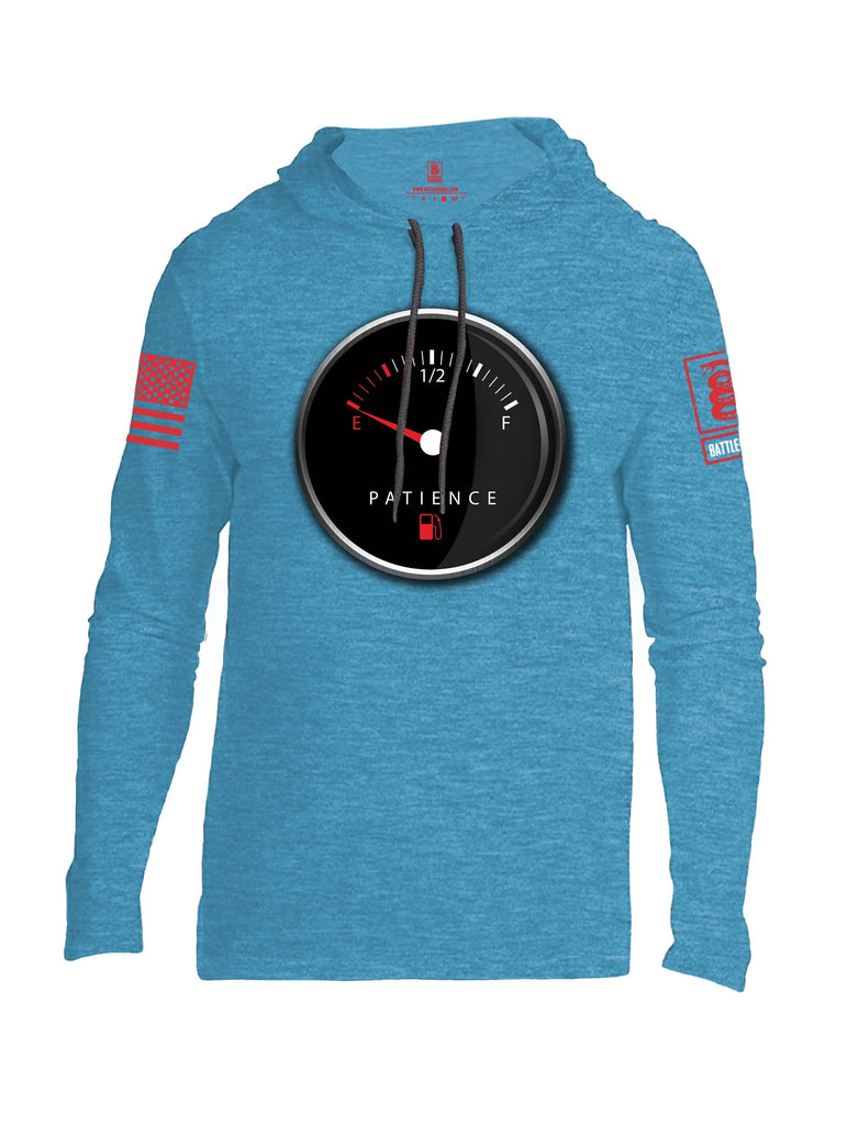 Battleraddle Patience Gauge Red Sleeve Print Mens Thin Cotton Lightweight Hoodie