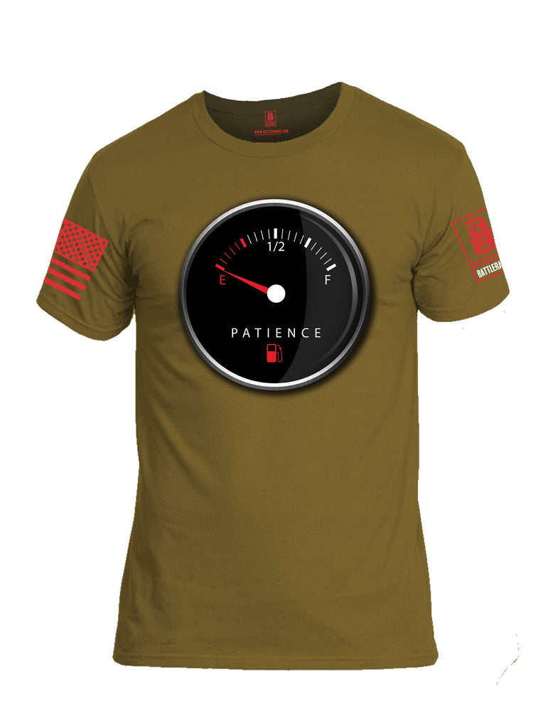 Battleraddle Patience Gauge Red Sleeve Print Mens Cotton Crew Neck T Shirt