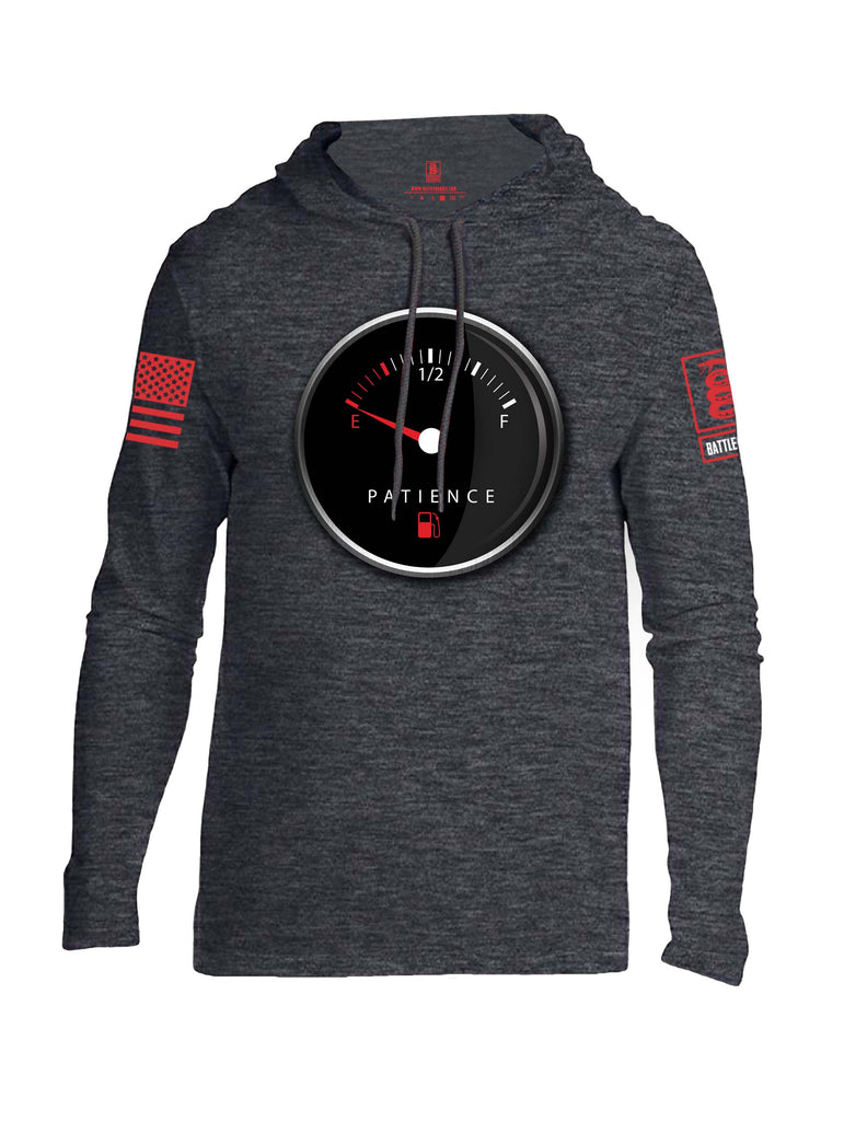 Battleraddle Patience Gauge Red Sleeve Print Mens Thin Cotton Lightweight Hoodie