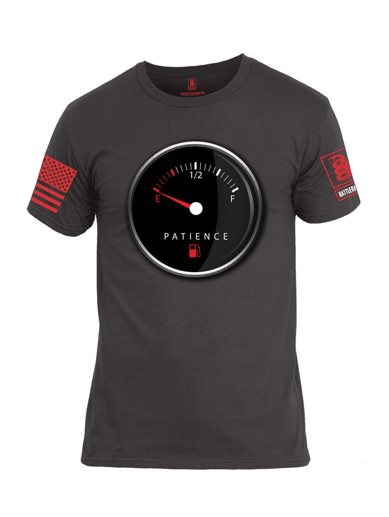 Battleraddle Patience Gauge Red Sleeve Print Mens Cotton Crew Neck T Shirt