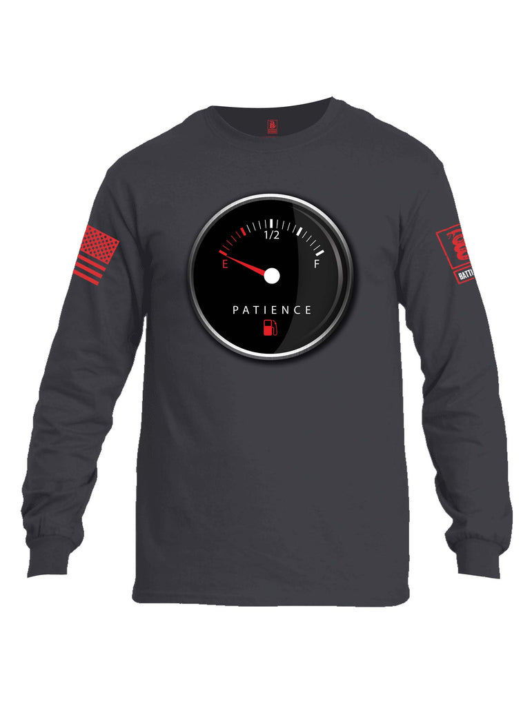 Battleraddle Patience Gauge Red Sleeve Print Mens Cotton Long Sleeve Crew Neck T Shirt