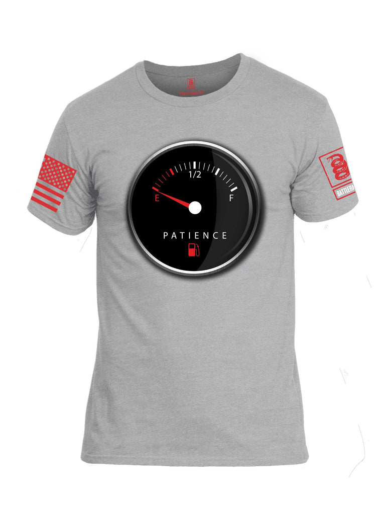 Battleraddle Patience Gauge Red Sleeve Print Mens Cotton Crew Neck T Shirt
