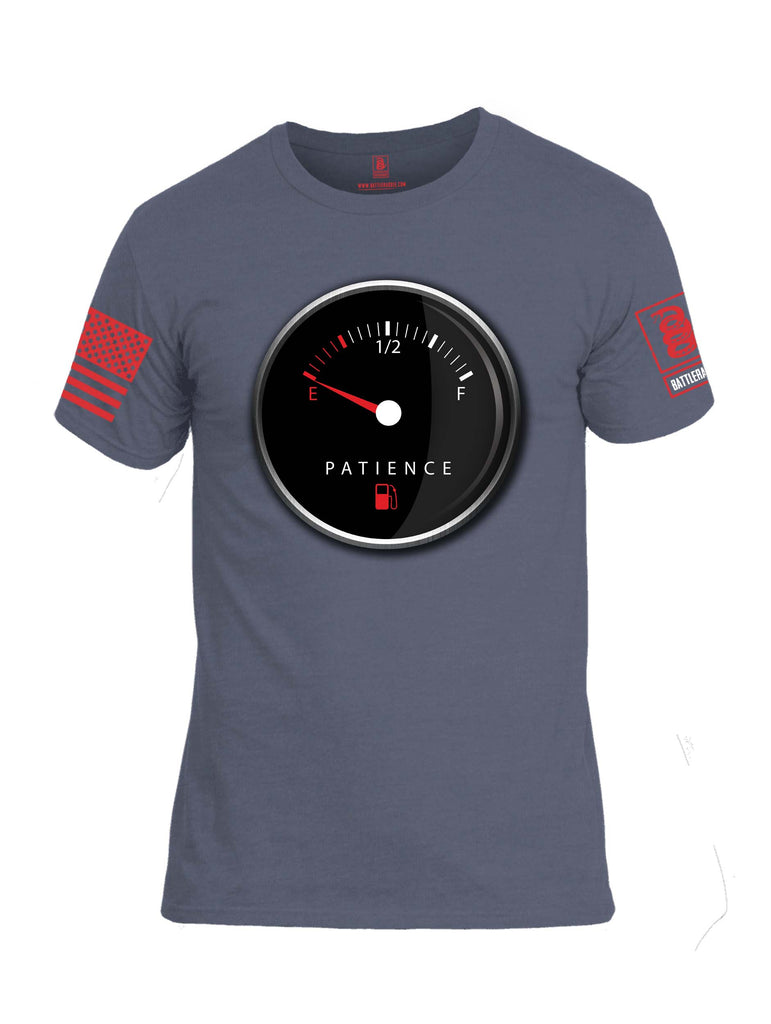 Battleraddle Patience Gauge Red Sleeve Print Mens Cotton Crew Neck T Shirt