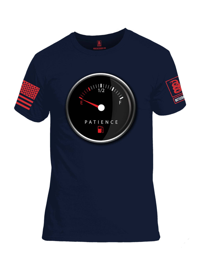 Battleraddle Patience Gauge Red Sleeve Print Mens 100% Battlefit Polyester Crew Neck T Shirt