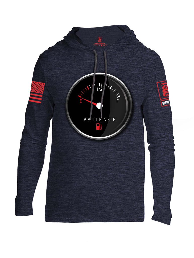 Battleraddle Patience Gauge Red Sleeve Print Mens Thin Cotton Lightweight Hoodie