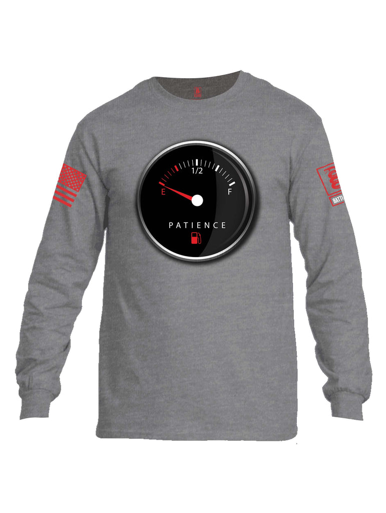 Battleraddle Patience Gauge Red Sleeve Print Mens Cotton Long Sleeve Crew Neck T Shirt