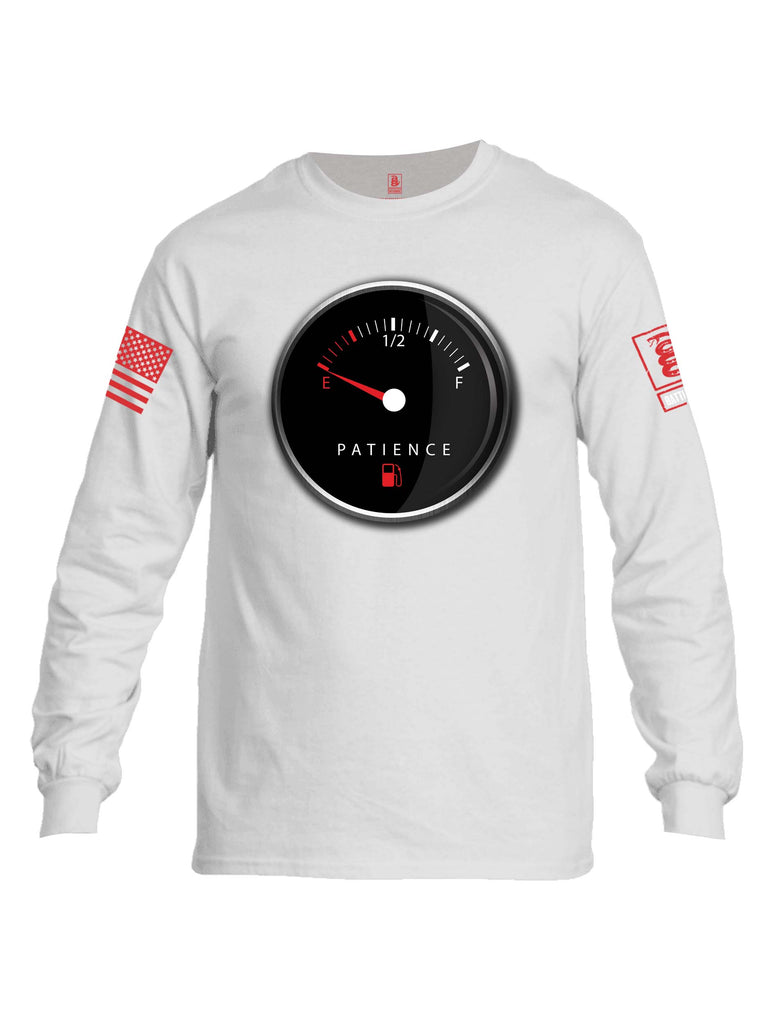 Battleraddle Patience Gauge Red Sleeve Print Mens Cotton Long Sleeve Crew Neck T Shirt