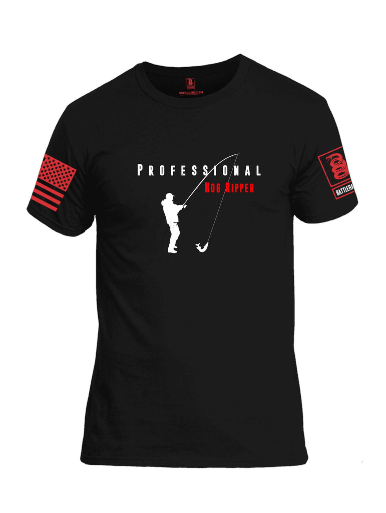 Battleraddle Professional Hog Ripper Red Sleeve Print Mens 100% Battlefit Polyester Crew Neck T Shirt