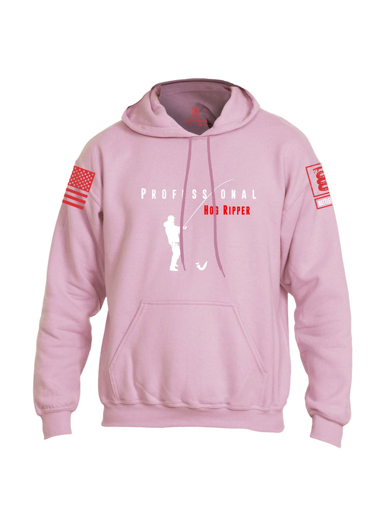 Battleraddle Professional Hog Ripper Red Sleeve Print Mens Blended Hoodie With Pockets