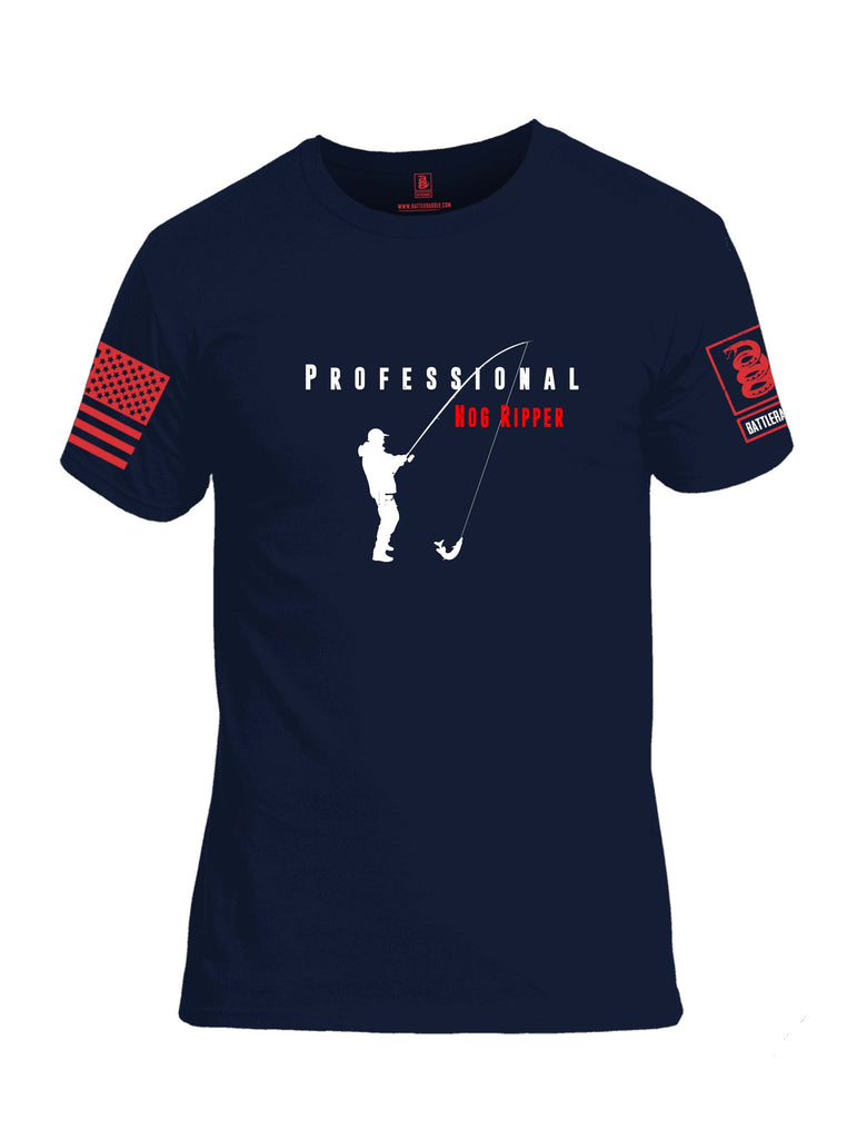 Battleraddle Professional Hog Ripper Red Sleeve Print Mens 100% Battlefit Polyester Crew Neck T Shirt