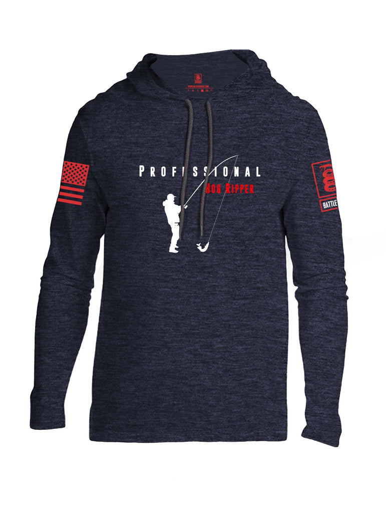 Battleraddle Professional Hog Ripper Red Sleeve Print Mens Thin Cotton Lightweight Hoodie