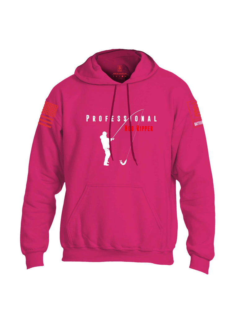 Battleraddle Professional Hog Ripper Red Sleeve Print Mens Blended Hoodie With Pockets