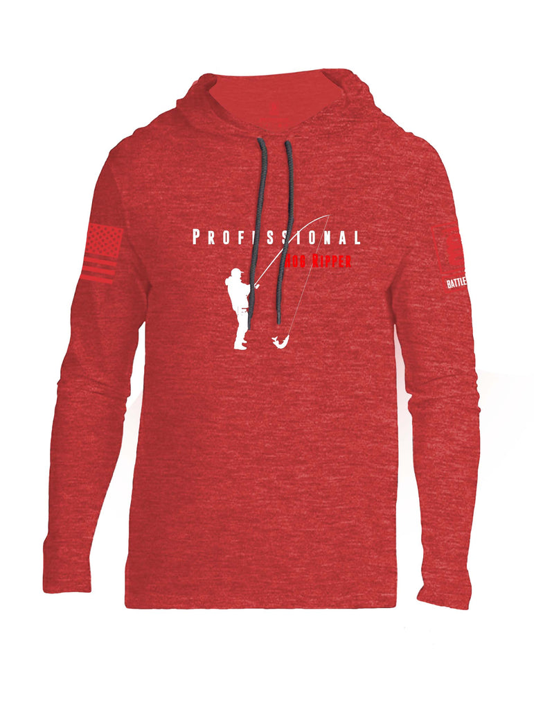 Battleraddle Professional Hog Ripper Red Sleeve Print Mens Thin Cotton Lightweight Hoodie