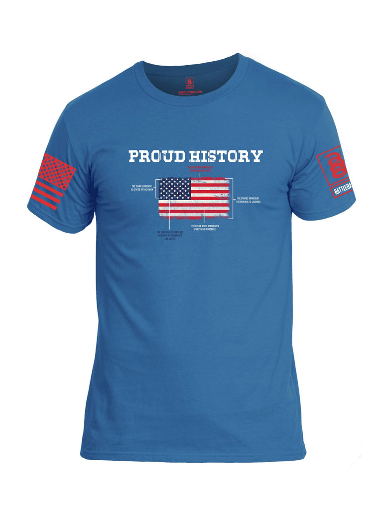 Battleraddle Proud History Red Sleeve Print Mens 100% Battlefit Polyester Crew Neck T Shirt
