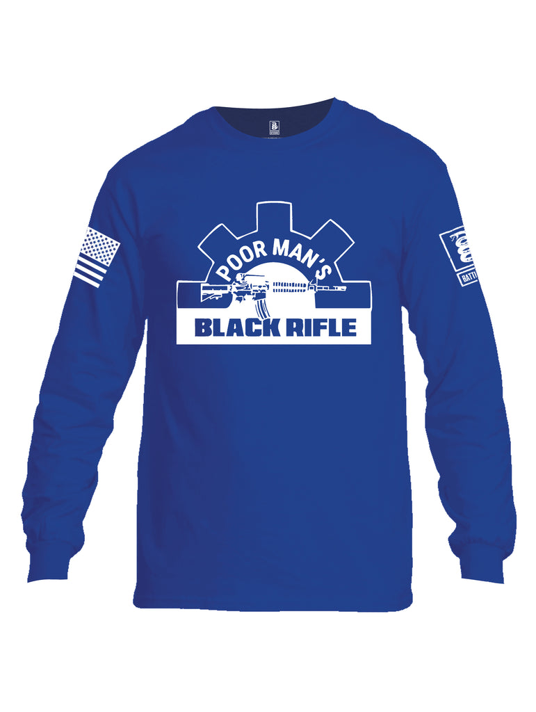 Battleraddle Poor Man's Black Rifle PMBR Join The Brotherhood White Sleeve Print Mens Cotton Long Sleeve Crew Neck T Shirt