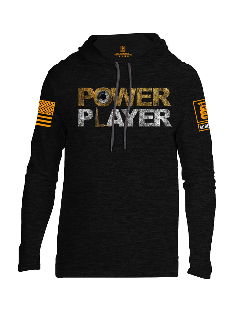 Battleraddle Power Player Orange Sleeve Print Mens Thin Cotton Lightweight Hoodie