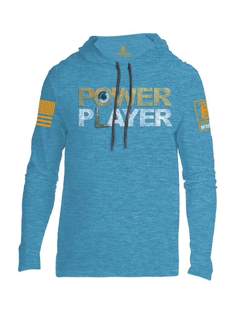 Battleraddle Power Player Orange Sleeve Print Mens Thin Cotton Lightweight Hoodie