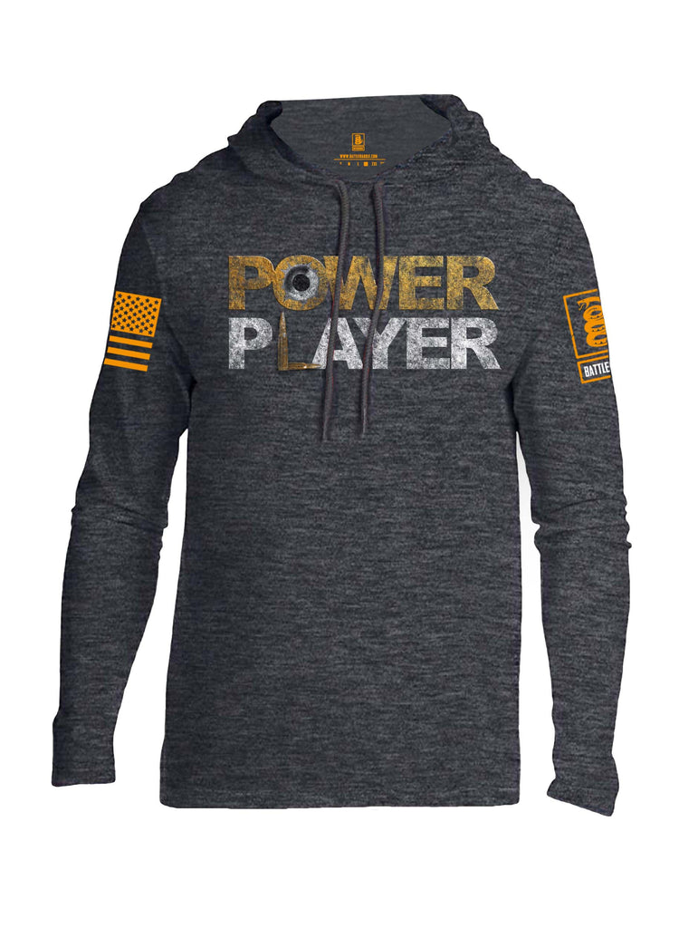 Battleraddle Power Player Orange Sleeve Print Mens Thin Cotton Lightweight Hoodie