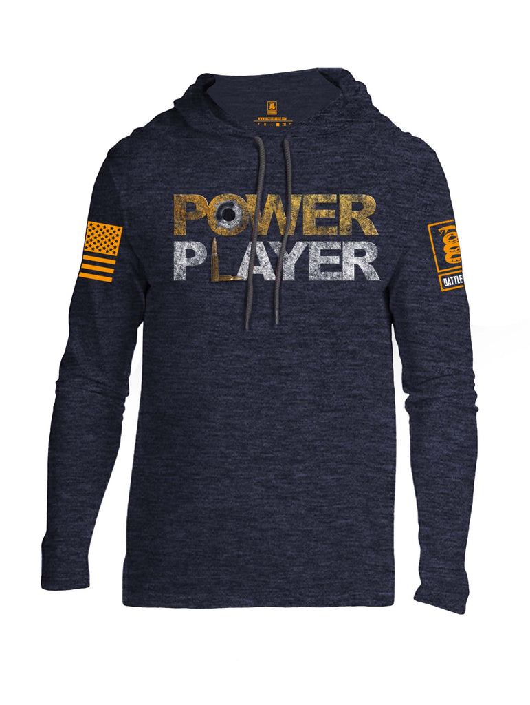 Battleraddle Power Player Orange Sleeve Print Mens Thin Cotton Lightweight Hoodie