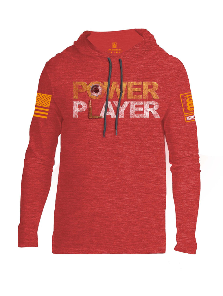 Battleraddle Power Player Orange Sleeve Print Mens Thin Cotton Lightweight Hoodie