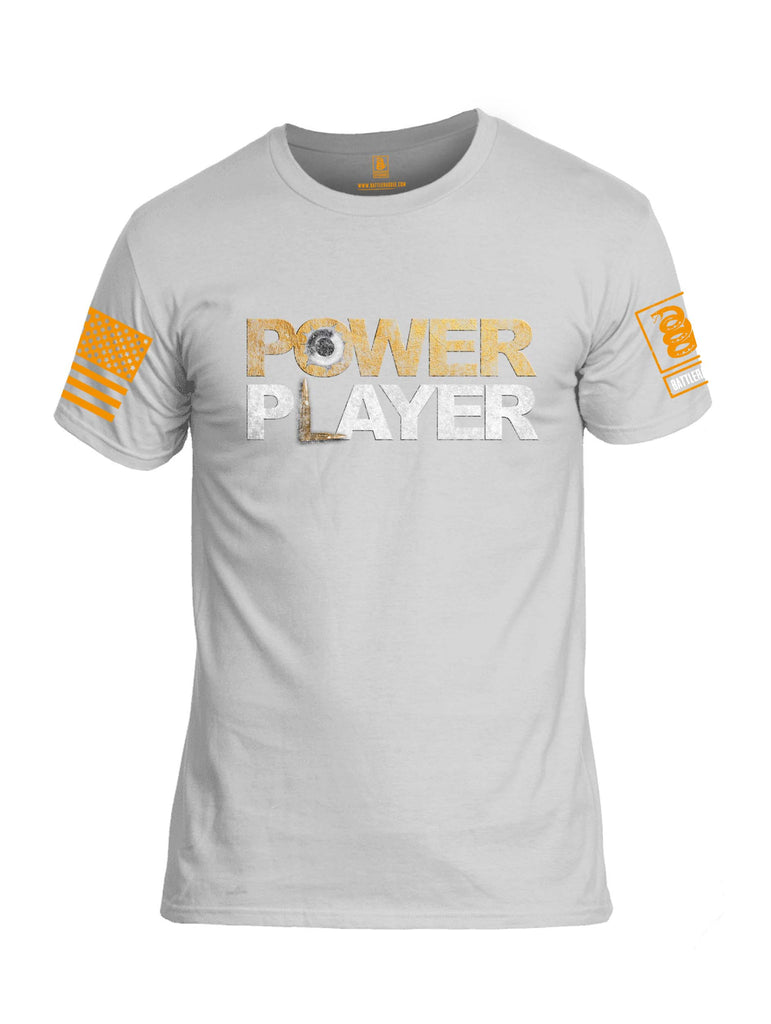 Battleraddle Power Player Orange Sleeve Print Mens 100% Battlefit Polyester Crew Neck T Shirt