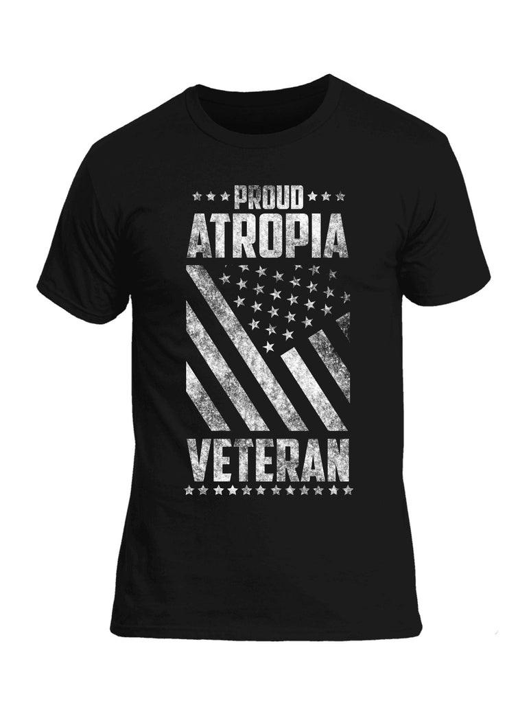 Battleraddle Proud Atropia Veteran White Snake Logo Mens Cotton Crew Neck T Shirt