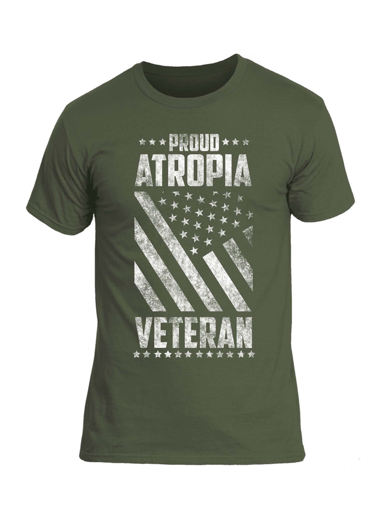 Battleraddle Proud Atropia Veteran White Snake Logo Mens Cotton Crew Neck T Shirt